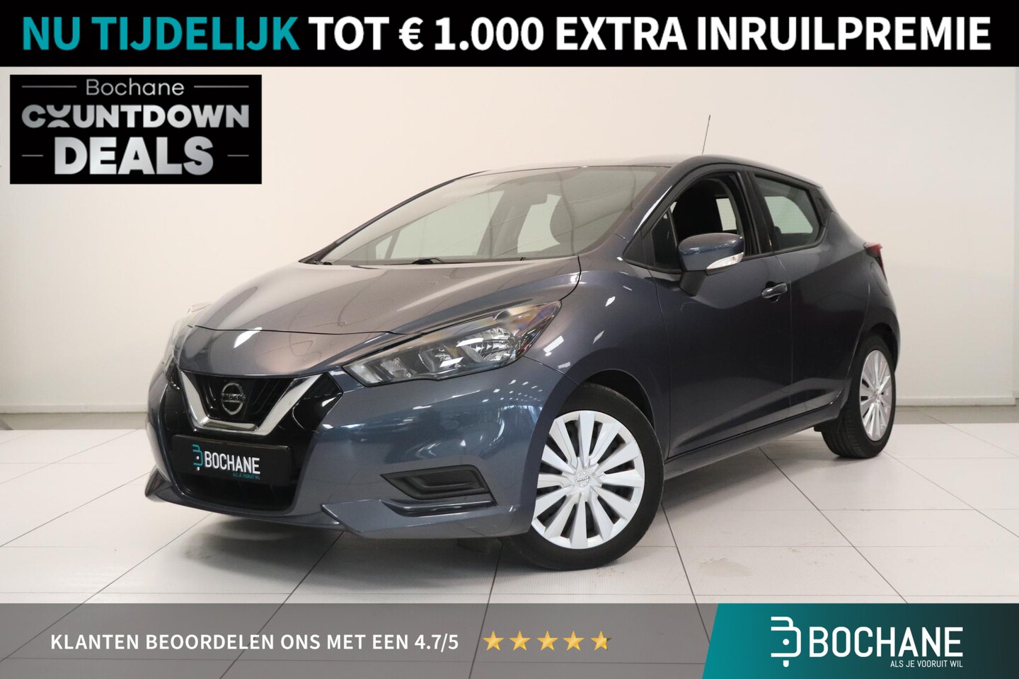 Nissan Micra - 1.0 IG-T Acenta | Airco | Cruise control | AppleCarplay AndroidAuto navigatie | DAB+ | Blu - AutoWereld.nl