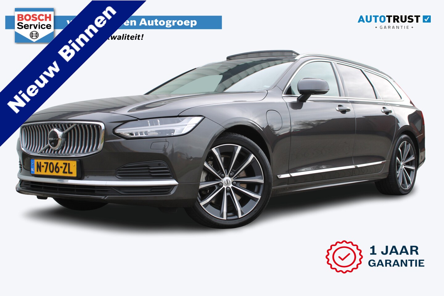 Volvo V90 - 2.0 T6 AWD Inscription Exclusive | Incl. 12 maanden garantie | Trekhaak | Schuif/kantel da - AutoWereld.nl