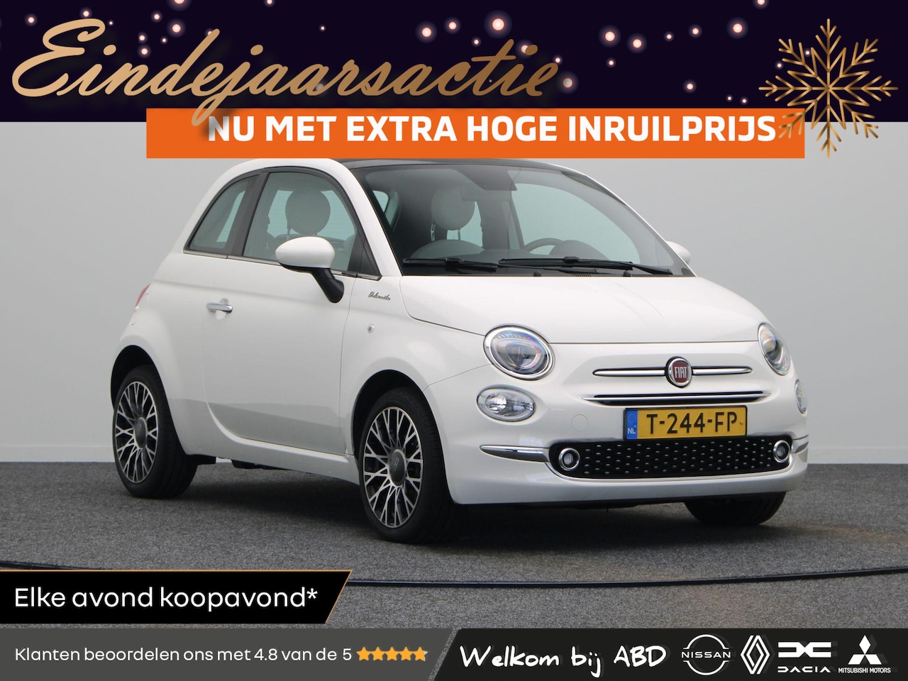 Fiat 500 - 1.0 Hybrid Dolcevita | Lichtmetalen velgen | Panoramisch dak | Apple Carplay/Android Auto - AutoWereld.nl
