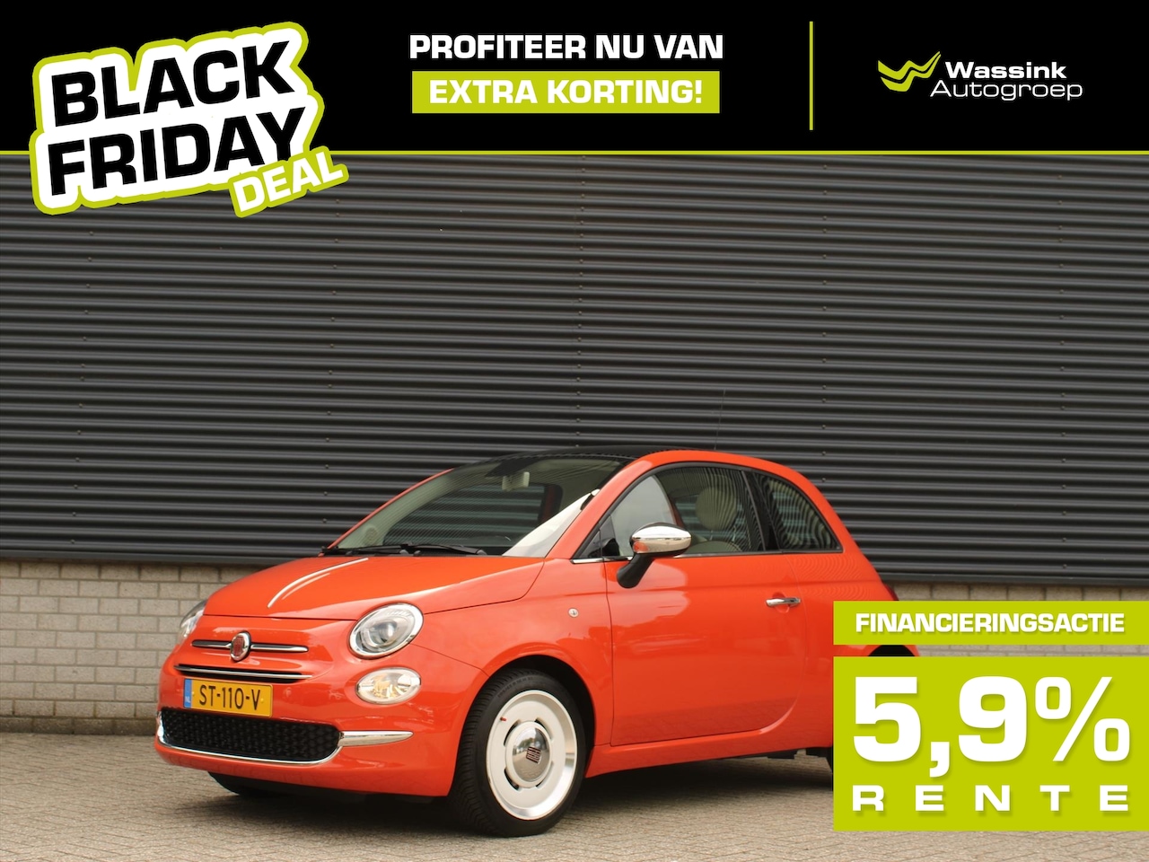 Fiat 500 - BLACK FRIDAY DEAL I Anniversario TwinAir 80pk I Cruise Control I Panoramadak I Airco I Par - AutoWereld.nl