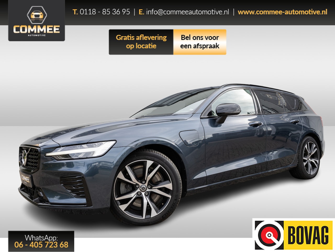 Volvo V60 - 2.0 T6 Plug-in hybrid AWD Plus Dark ✅Leer✅CAM✅CC✅Wint.pakk. - AutoWereld.nl