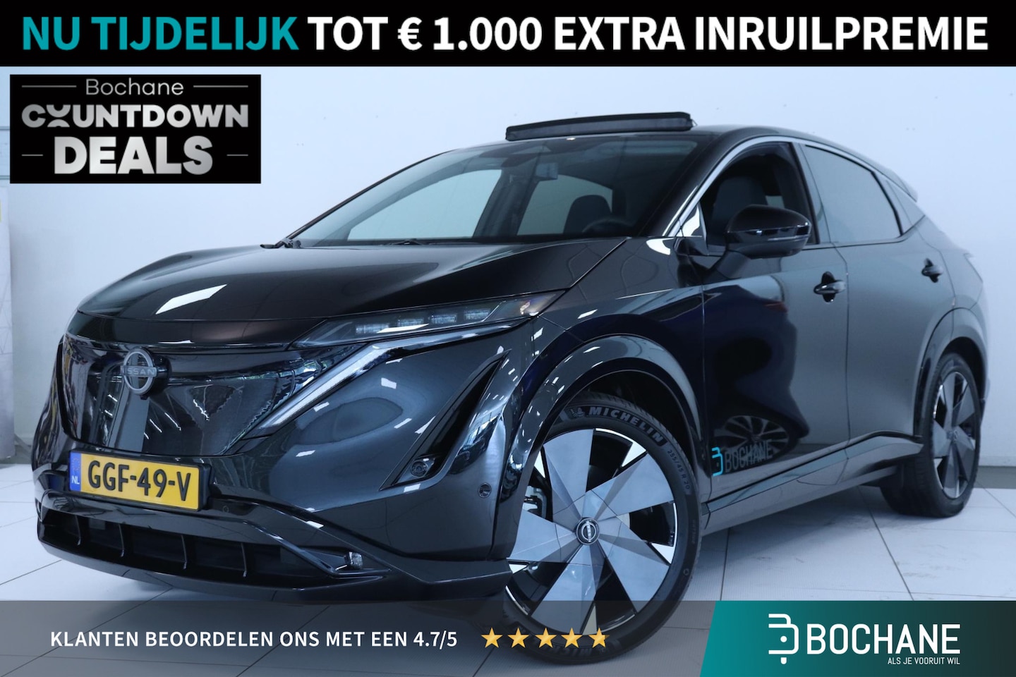 Nissan Ariya - Evolve 91 kWh AFN. TREKHAAK / 20 INCH VELGEN / NAPPA LEDER / PARELLAK - AutoWereld.nl