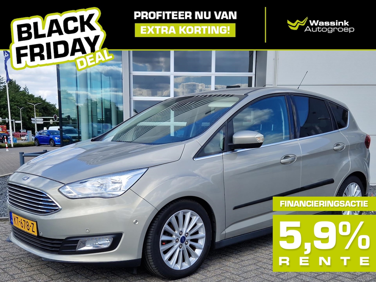 Ford C-Max - 1.0 Ecoboost 125pk Titanium BLACK FRIDAY DEAL | 24.000 KM | Navigatie | Voorruitverwarming - AutoWereld.nl