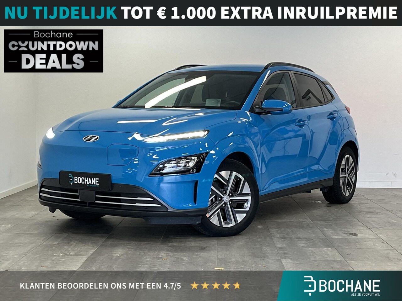 Hyundai Kona Electric - EV Premium 64 kWh | soH 97,6% | elektrische stoelen | dodehoek detectie | adaptive cruise - AutoWereld.nl