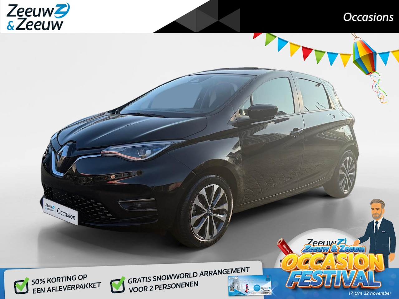Renault Zoe - R135 Intens 52 kWh (ex Accu) | Pano dak | Bose geluidsysteem | Huur accu | Extra set bande - AutoWereld.nl