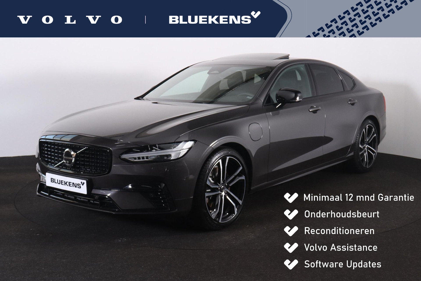 Volvo S90 - T8 AWD Ultimate Dark - Luchtvering - IntelliSafe Assist & Surround - 360º Camera - Bowers - AutoWereld.nl