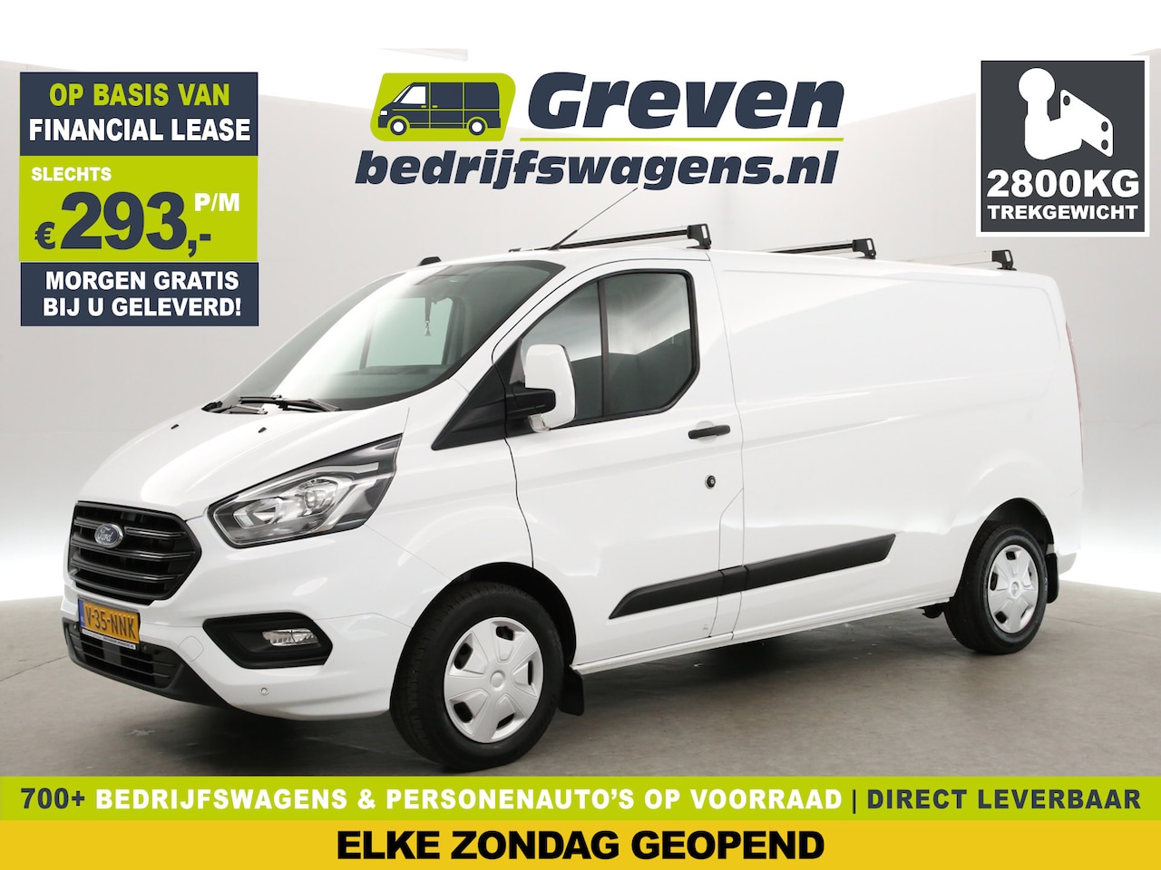 Ford Transit Custom - 340 2.0 TDCI 170PK L2H1 | 2800KG Trekgew. | Trekh. | Airco | 3-Zits | Cruise | Parkeersens - AutoWereld.nl