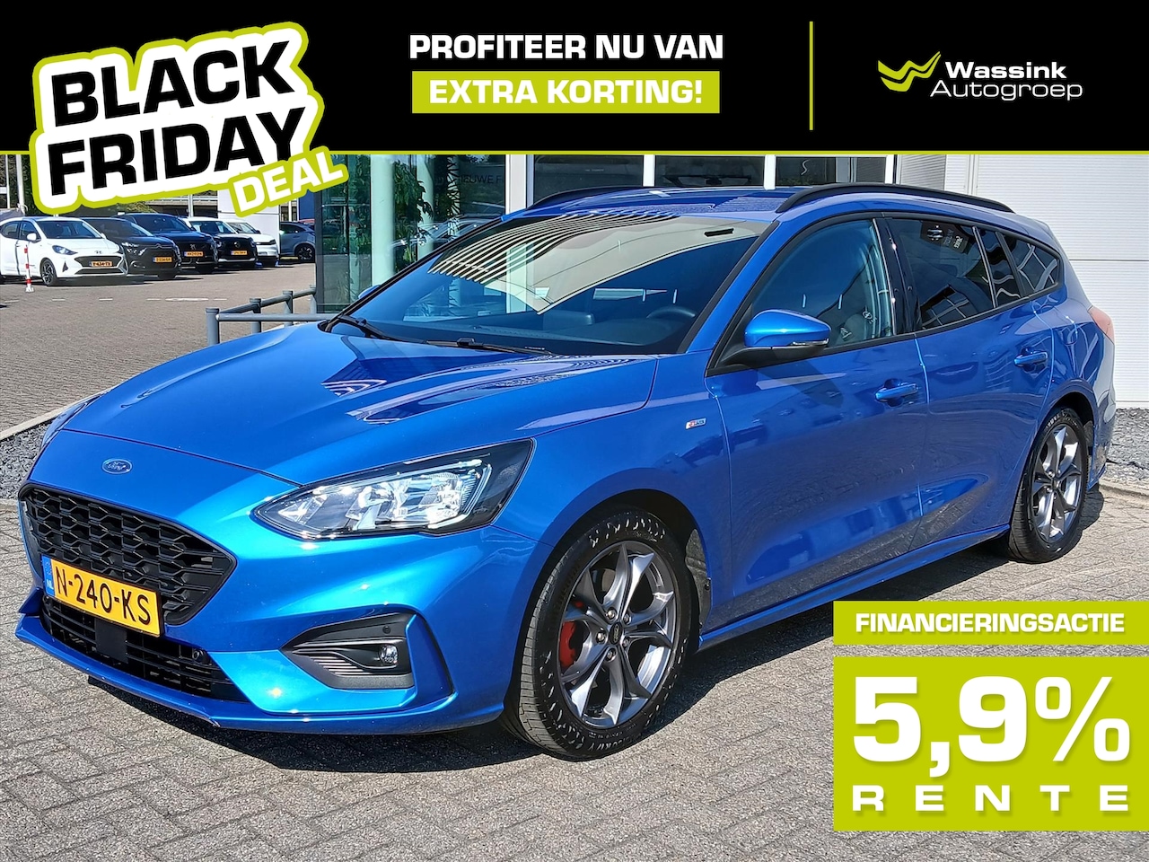 Ford Focus Wagon - 1.0 EcoBoost Hybrid 155pk ST Line X Business BLACK FRIDAY DEAL | Navigatie || Airco | - AutoWereld.nl