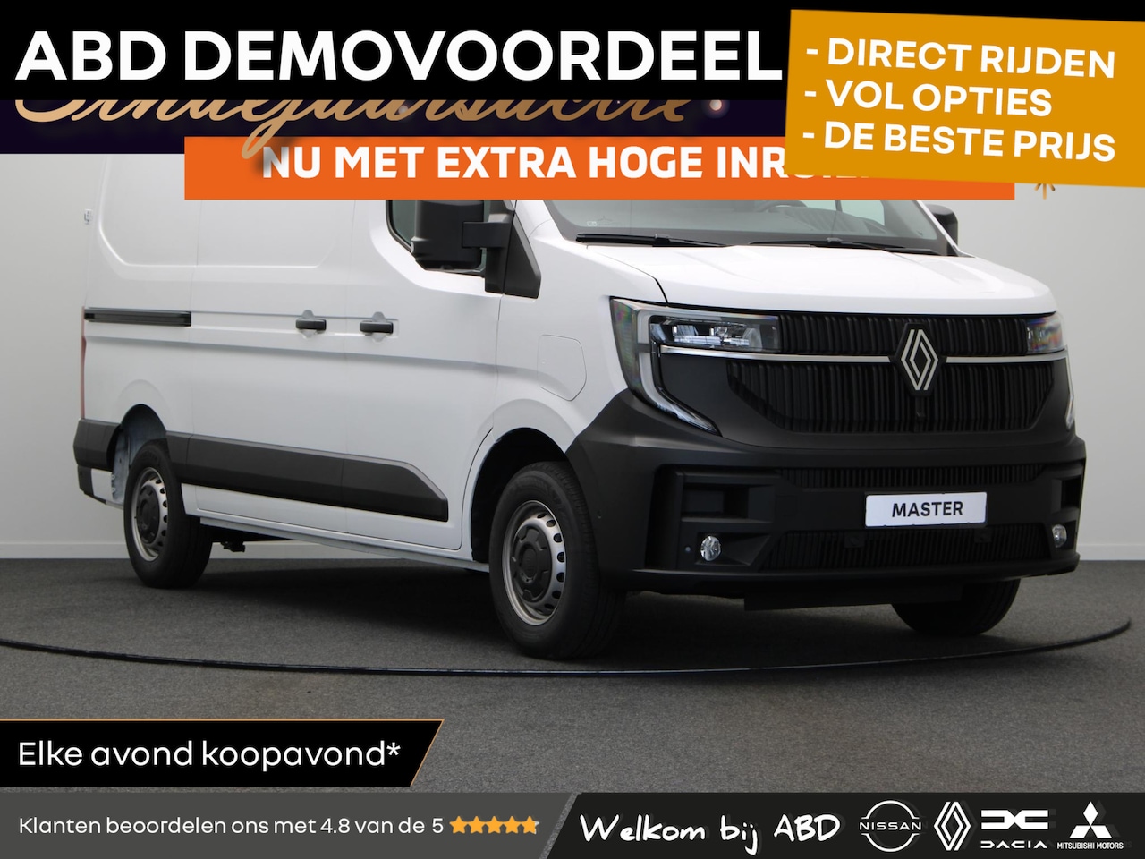 Renault Master E-Tech - T35 L2H2 Advance long range 87 kWh | Achterdeuren met ramen | Laadruimtebetimmering | Acht - AutoWereld.nl
