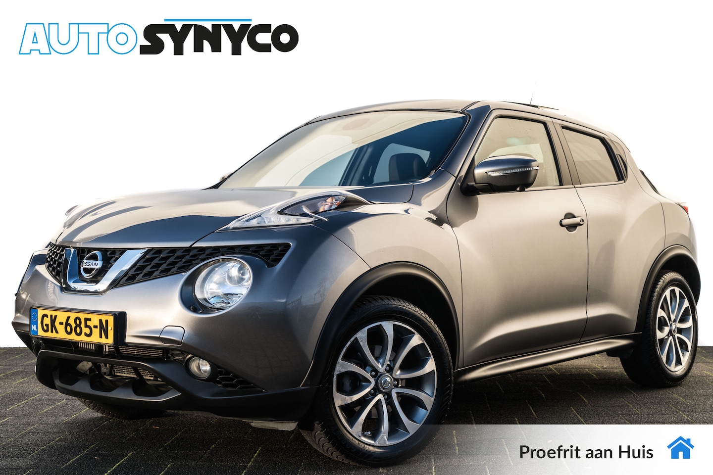 Nissan Juke - 1.2 DIG-T S/S Tekna | Panoramadak | Leder | Trekhaak | 360 camera | 17 inch LMV - AutoWereld.nl