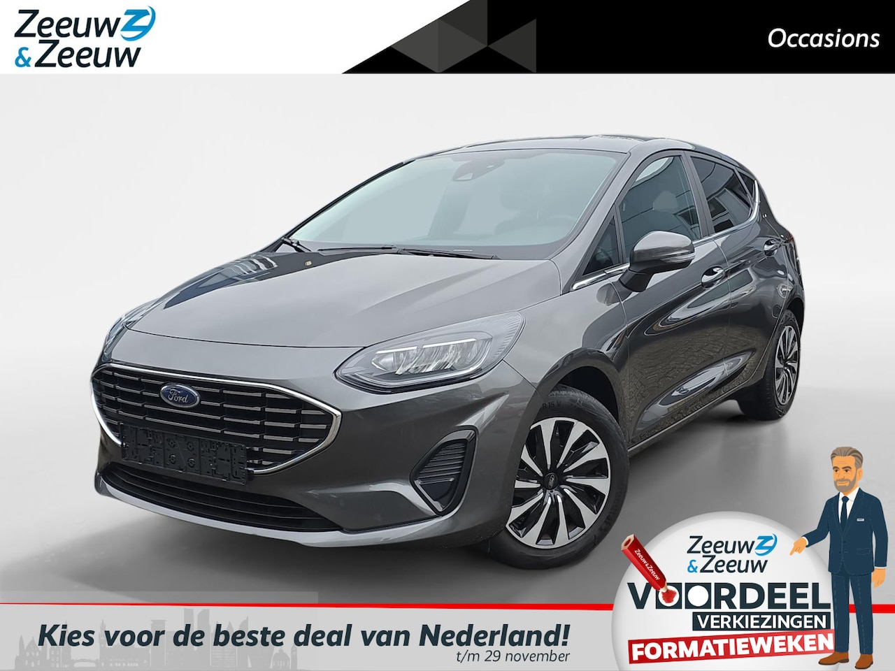 Ford Fiesta - 1.0 EcoBoost Titanium | Android Auto/ Apple Carplay | Winterpakket | Parkeersensoren achte - AutoWereld.nl