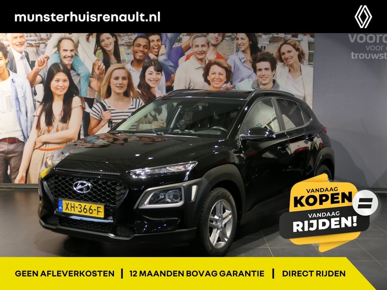 Hyundai Kona - 1.0T Essence *Achteruitrijcamera!* - Clima, Apple carplay & Android auto, sensor achter - AutoWereld.nl