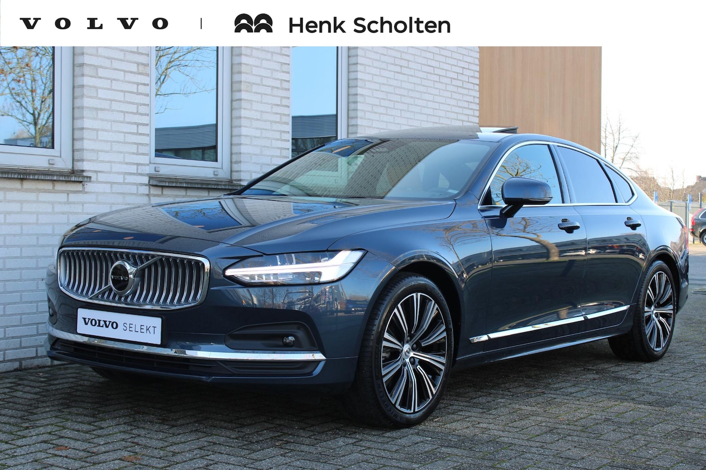 Volvo S90 - 2.0 B5 Ultimate Bright | Denim Blue metallic | Panoramadak | Geventileerde voorstoelen | E - AutoWereld.nl