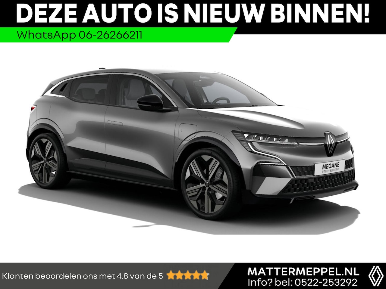 Renault Mégane E-Tech - EV60 Optimum Charge Techno Pack Advanced Drive | Pack Easy Park | Blindspot | Camera | Par - AutoWereld.nl
