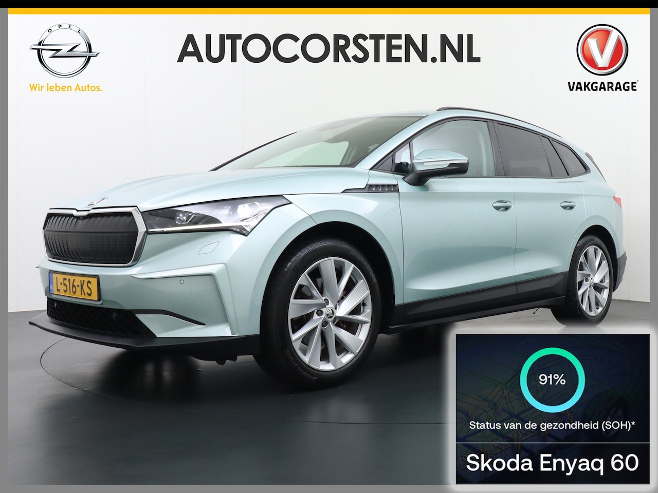 Skoda Enyaq iV - 60 180PK SOH 91% Apple Carplay Android NaviCamera 20" Matrix-Led Pdc-a+v Ecc Lmv Parkeerpa - AutoWereld.nl