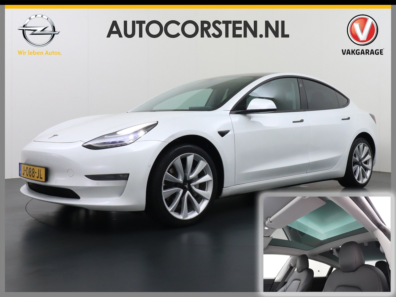 Tesla Model 3 - Long Range RWD Long Range AWD 75kWh Lmv 19" Navi Ecc Leder Panoramadak Adaptive Cruise Control Autopilot - AutoWereld.nl