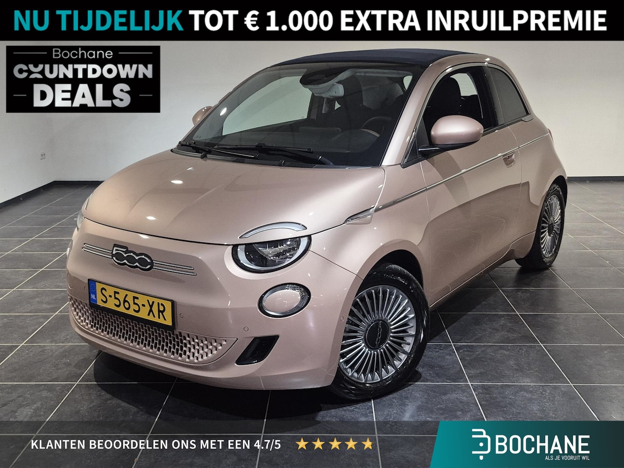 Fiat 500 C - 42 kWh | Achteruitrijcamera | Climate control | Stoelverwarming - AutoWereld.nl