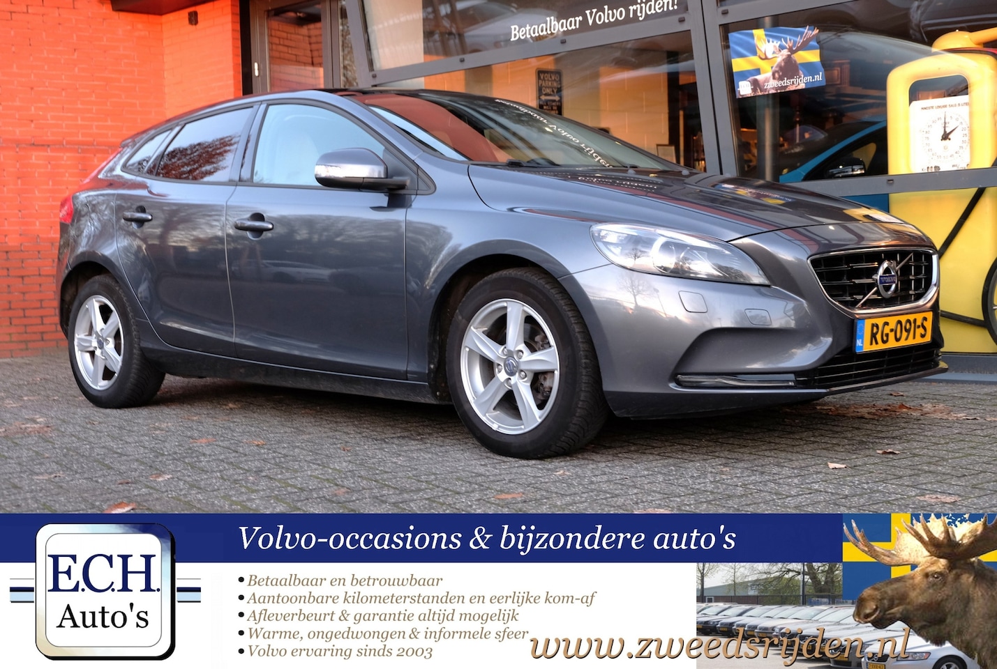 Volvo V40 - 1.6 D2 1.6 D2 115 pk, Leer, Panoramadak, Stoelverwarming, Navi - AutoWereld.nl