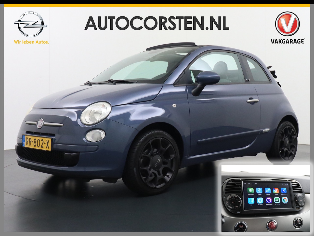Fiat 500 C - T 86PK Cabrio Navi Pdc Airco via Android Auto Lmv Elektrische ramen Bluetooth - AutoWereld.nl