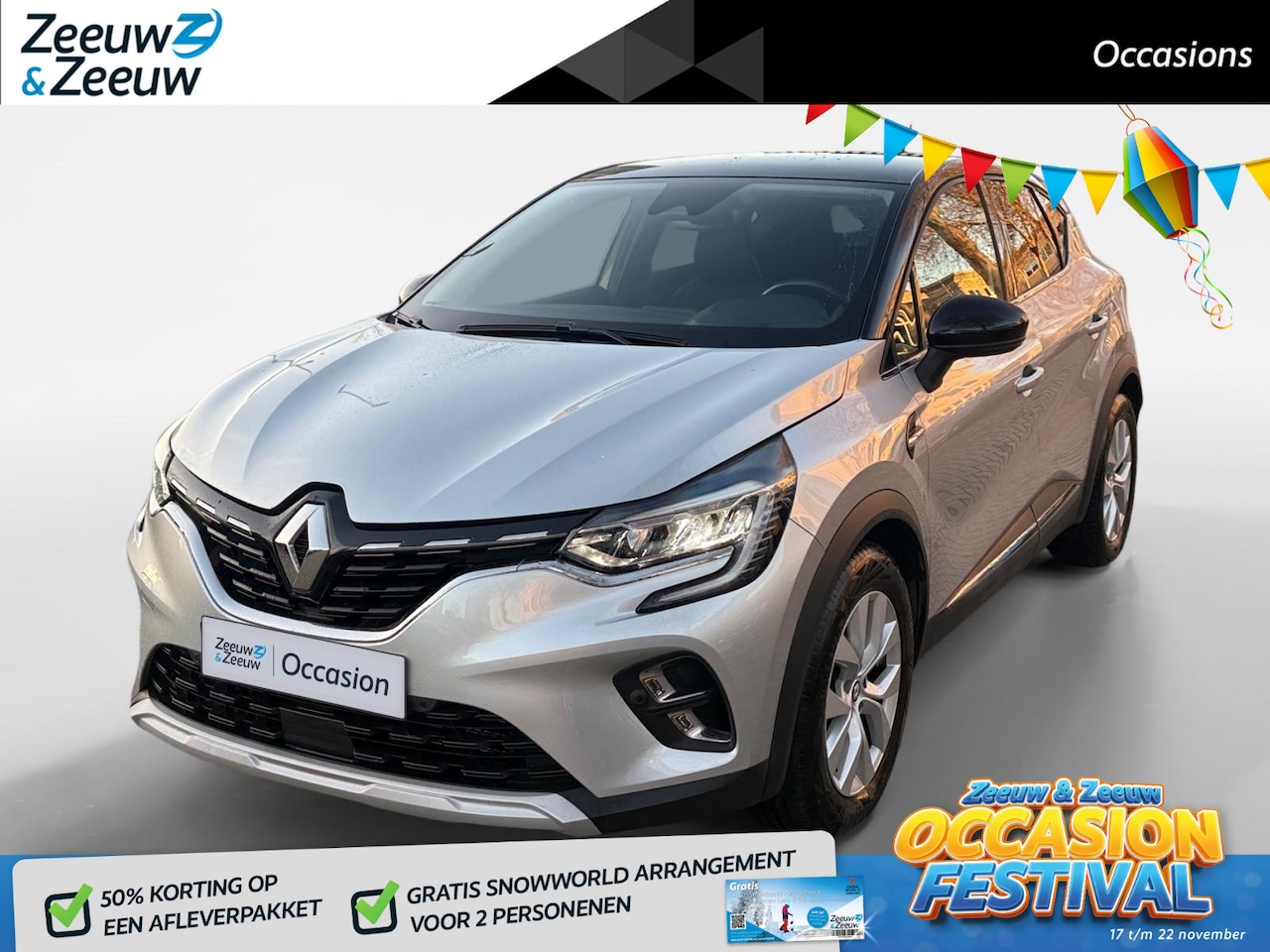 Renault Captur - 1.6 E-Tech Hybrid 145 Intens AUTOMAAT AIRCO CAMERA PARKEERSENSOREN CRUISE CONTROLE APPLE C - AutoWereld.nl