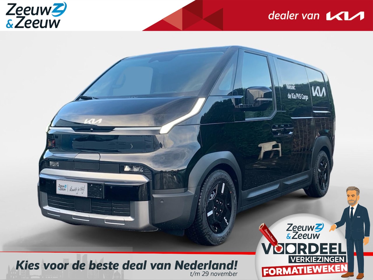 Kia PV5 - Cargo Elite 51.5 kWh | Nieuw te bestellen! | 297 Km bereik | Laadcapaciteit 4.4 m³ | 360° - AutoWereld.nl