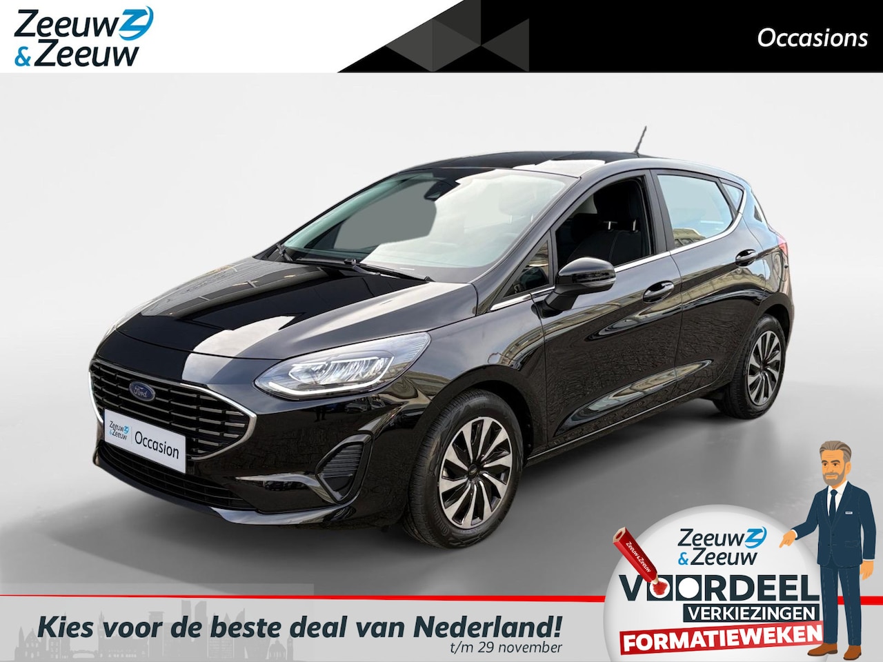 Ford Fiesta - 1.0 EcoBoost Hybrid Titanium | Airco | Cruise Control | Stoel/Stuur/Voorruitverwarming | A - AutoWereld.nl
