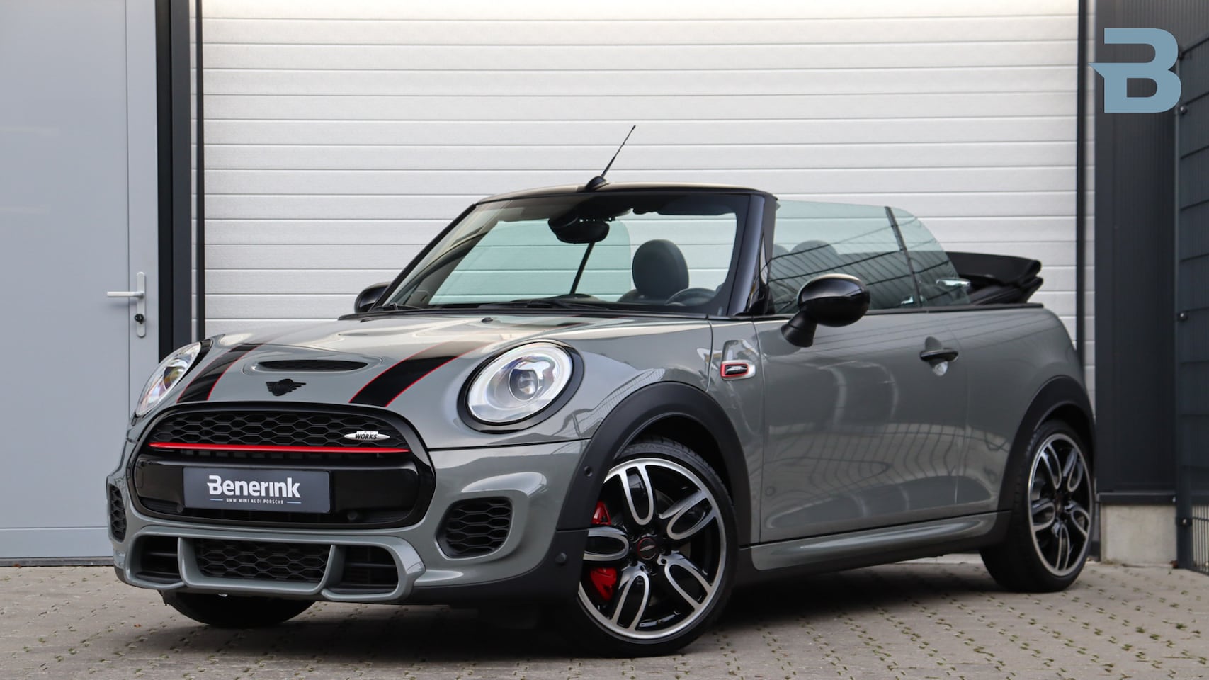 MINI Cabrio - Mini 2.0 John Cooper Works Chili | Harman/Kardon | Leder | Union Jack | Piano Black exteri - AutoWereld.nl