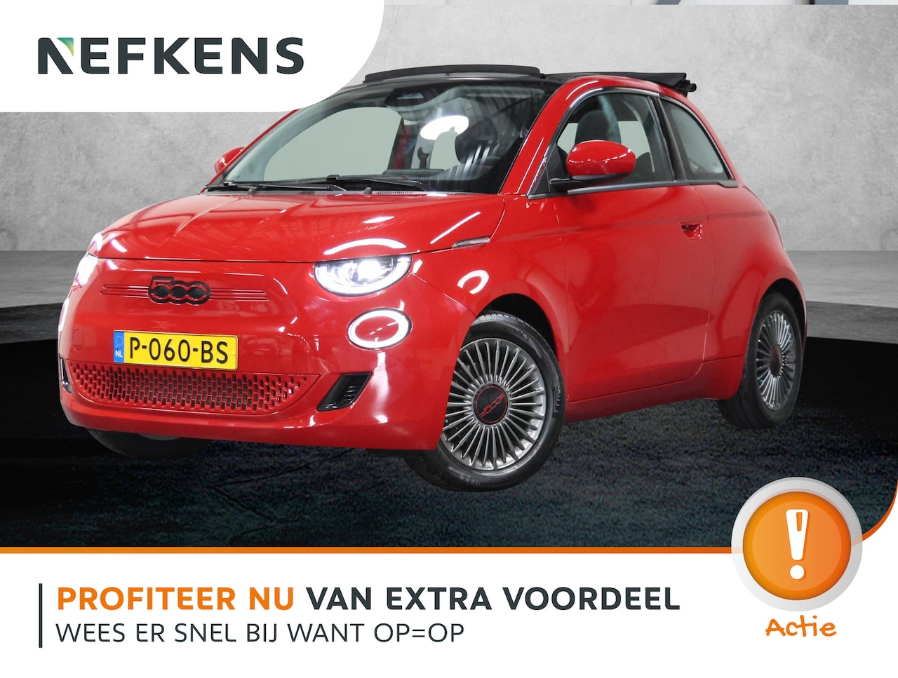 Fiat 500 C - 42 kWh RED 120PK | Cabrio | ACCURAPPORT 100% | AUTOMAAT | FULL LED | AppleCarPlay/AndroidA - AutoWereld.nl