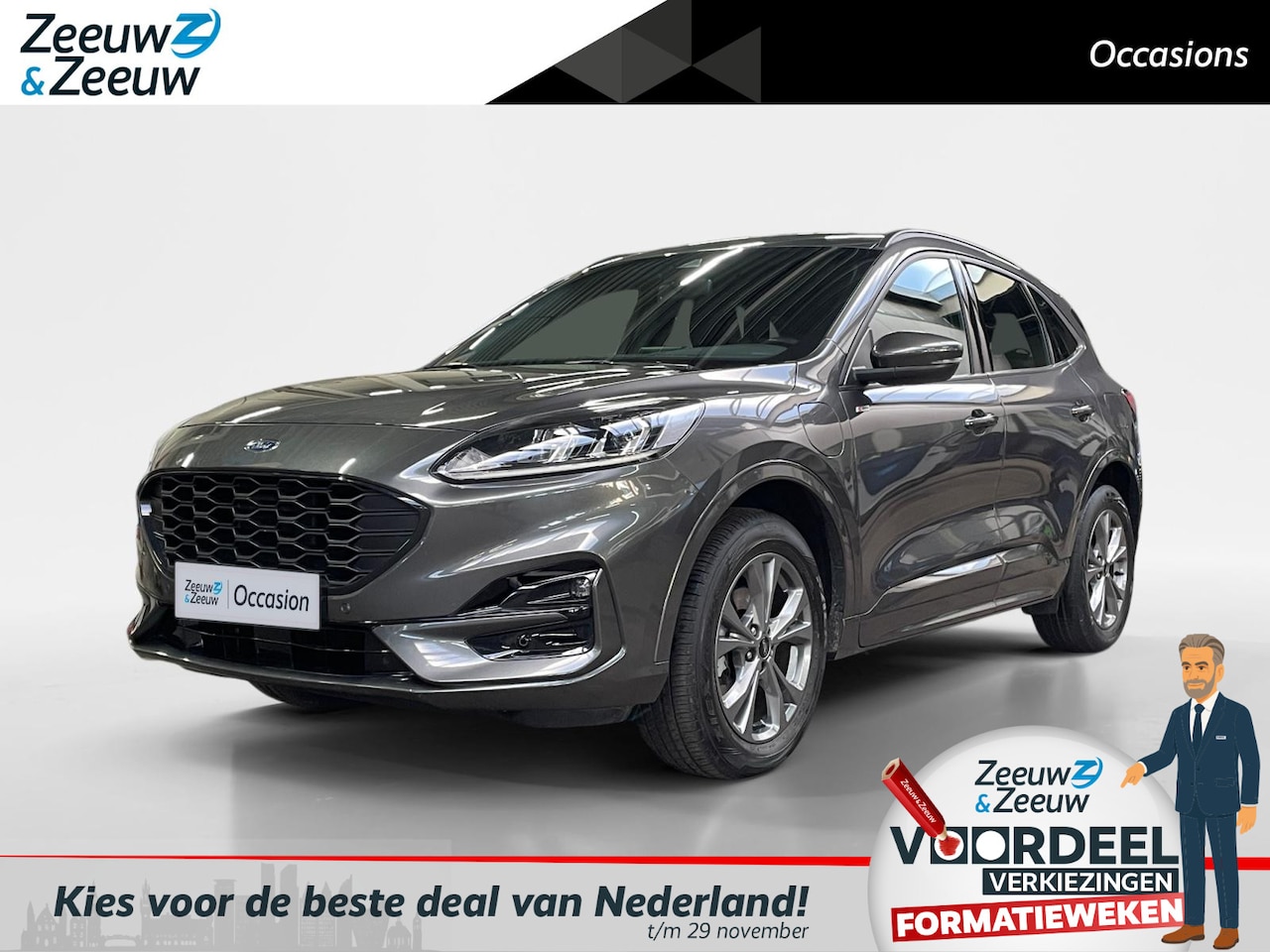 Ford Kuga - 2.5 PHEV ST-Line 225pk | Dealeronderhouden | Stoelverwarming | Navigatie | Privacy glass | - AutoWereld.nl