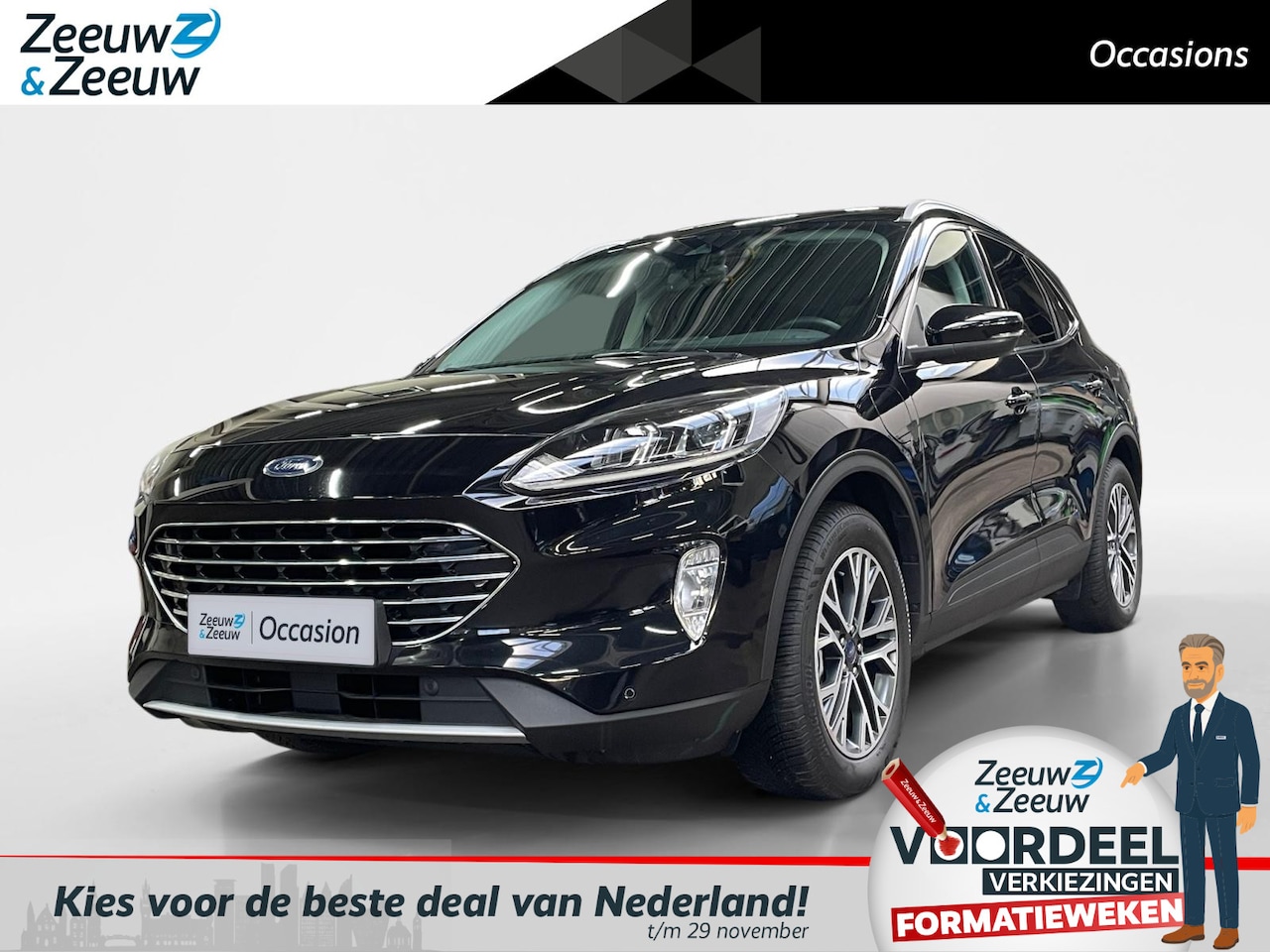 Ford Kuga - 2.5 PHEV Titanium 225pk | Dealer onderhouden | Stoel- stuur en voorruitverwarming | Naviga - AutoWereld.nl