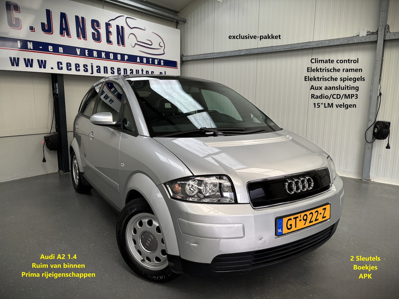 Audi A2 - 1.4 Rijdt geweldig! | AUX aansluiting | Airco (automatisch) | Getint warmtewerend glas - AutoWereld.nl