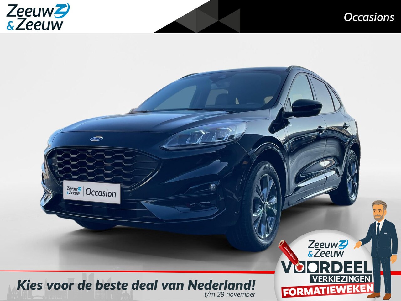 Ford Kuga - 2.5 PHEV ST-Line X | Stoel- stuur en voorruitverwarming | Trekhaak | HUD | Adaptive Cruise - AutoWereld.nl