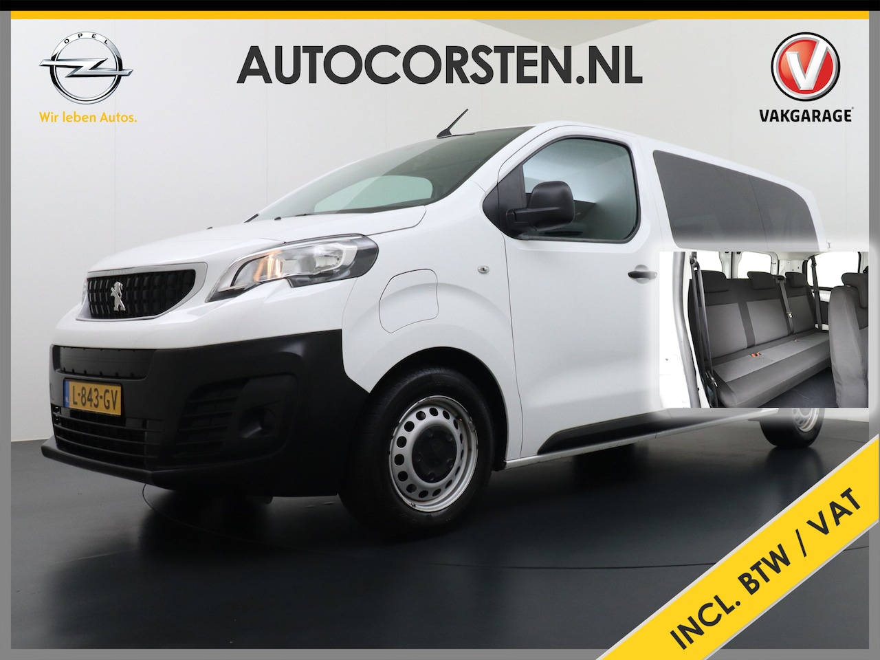 Peugeot e-Expert - EV 50kWh 9-Persoons Airco Navi* Apple Carplay Android Auto Cruise Control 3 Zitrijen Dab+ - AutoWereld.nl