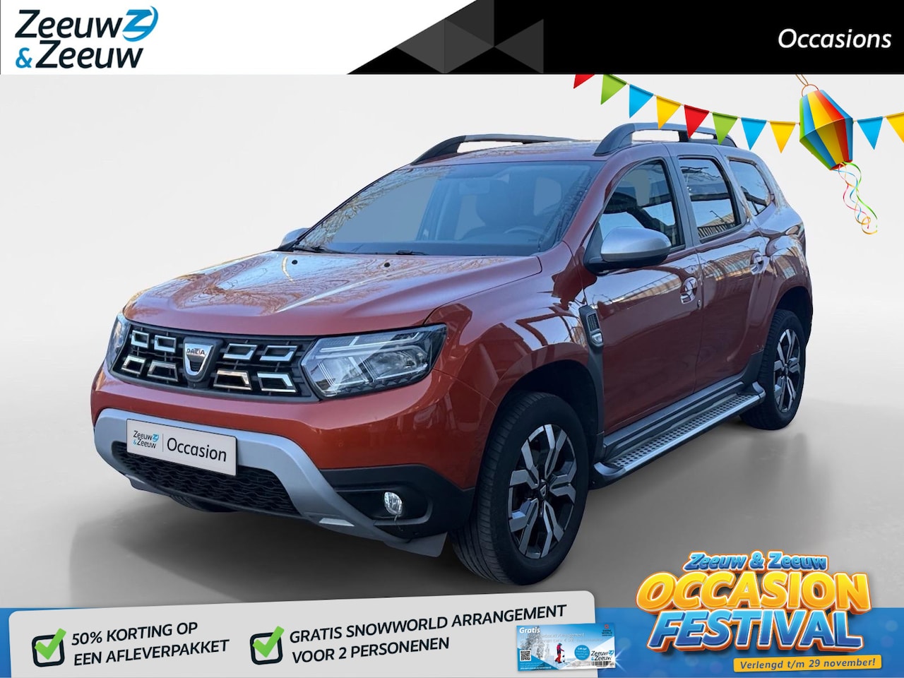 Dacia Duster - 1.3 TCe Prestige AUTOMAAT NAVI AIRCO TREKHAAK CAMERA SIDESTEPS HOGE INSTAP LM VELGEN APPLE - AutoWereld.nl