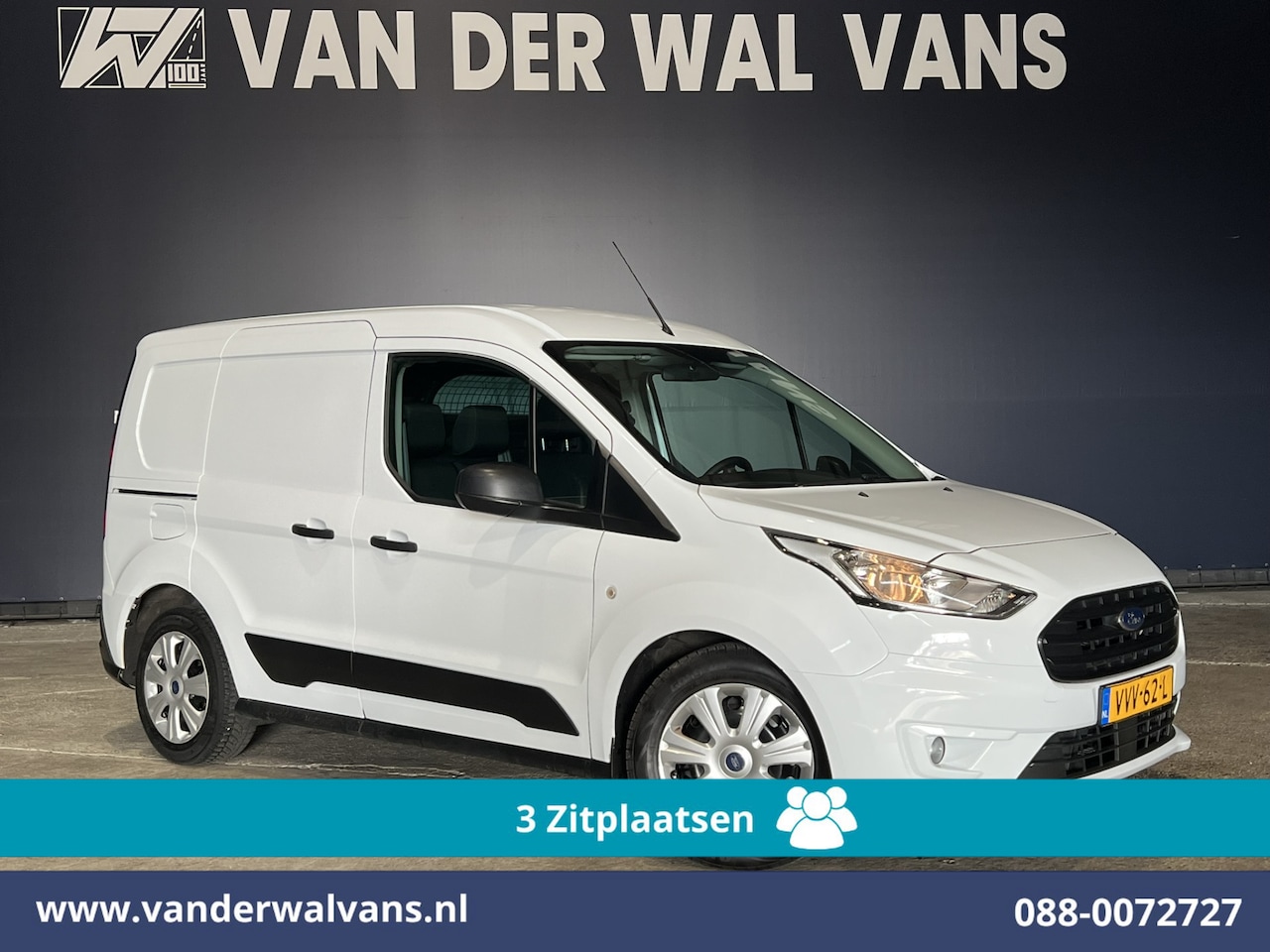 Ford Transit Connect - 1.5 EcoBlue 100pk L1H1 Euro6 Airco | 3-Zits | Parkeersensoren | Trekhaak Zijdeur, Verwarmd - AutoWereld.nl