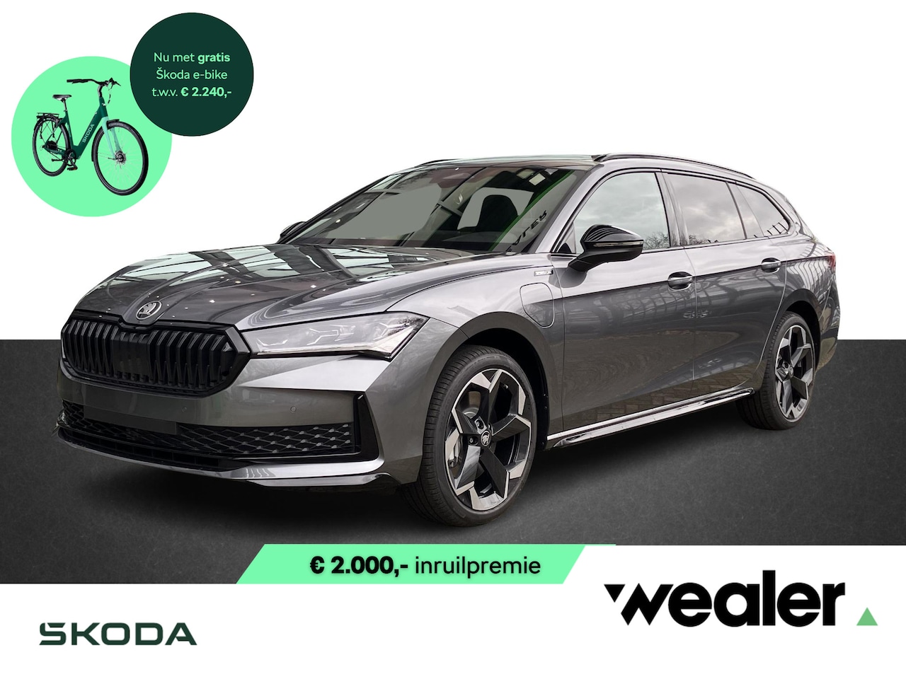 Skoda Superb Combi - Sportline Business 1.5 TSI PHEV 204 PK | Gratis E-Bike | Trekhaak | 19" Lichtmetalen velge - AutoWereld.nl
