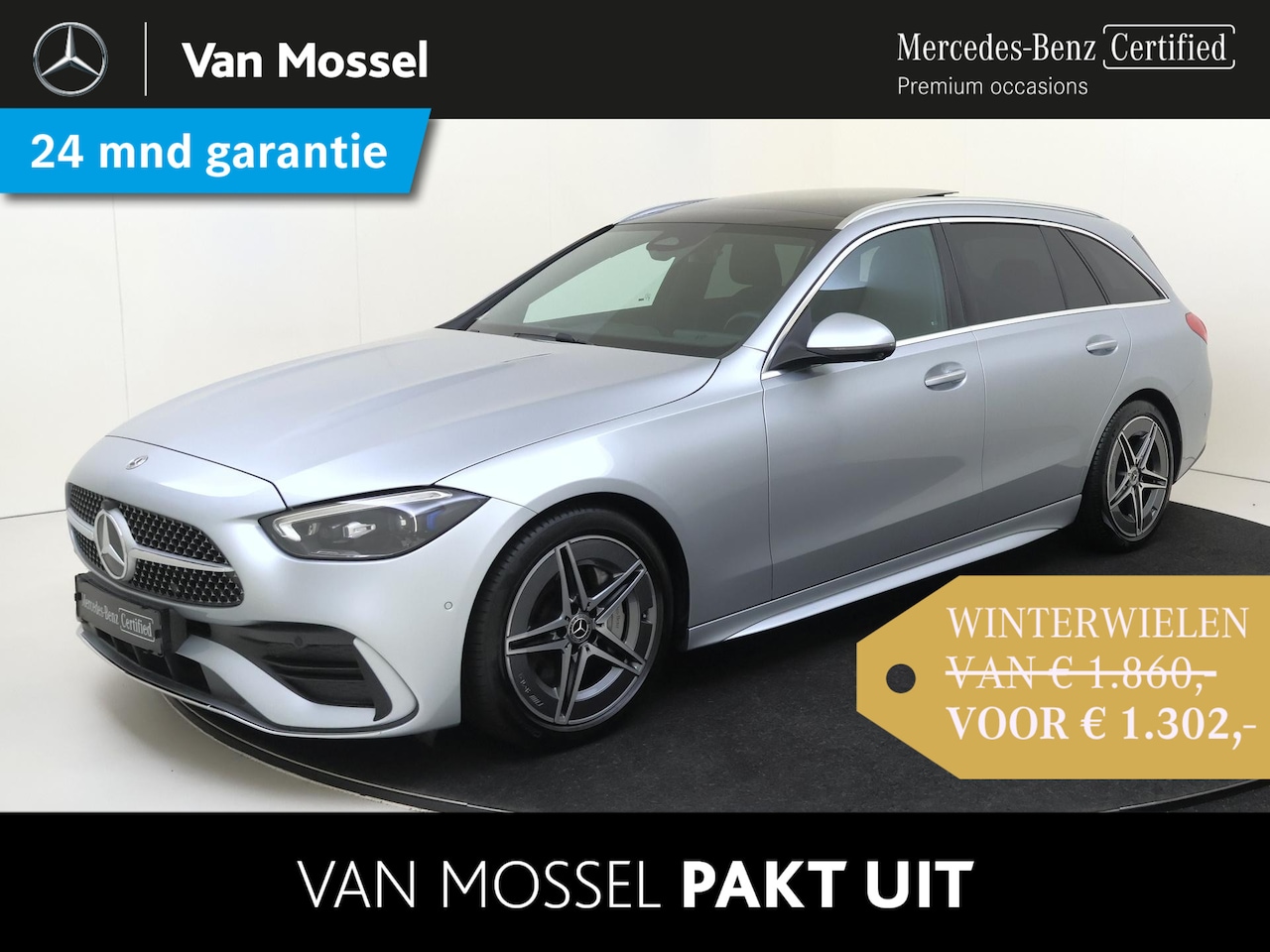 Mercedes-Benz C-klasse Estate - 180 AMG Line Panoramadak / Privacy Glass/ Memory Seats / 360 Camera / Stoelverwarming - AutoWereld.nl