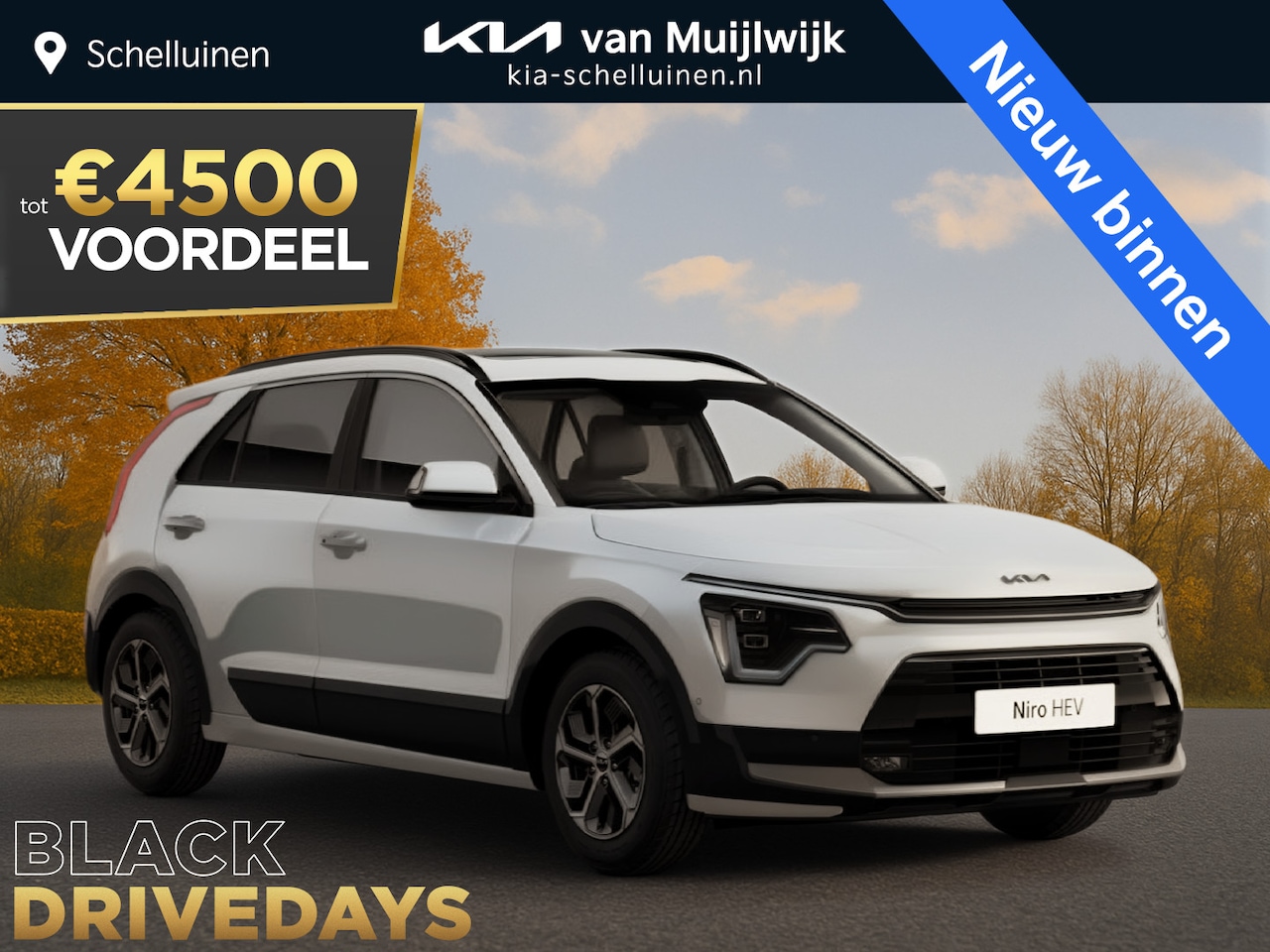 Kia Niro - 1.6 GDi Hybrid ComfortLine €31.295,- RIJKLAAR! Nu €4.500,- voordeel! Nu extra scherp gepri - AutoWereld.nl
