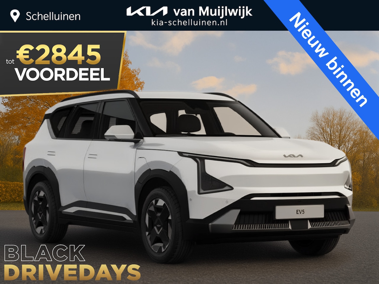 Kia EV5 - Air 81.4 kWh €41.650,- RIJKLAAR! Nu €2.845,- voordeel! Nu extra scherp geprijsd! - AutoWereld.nl