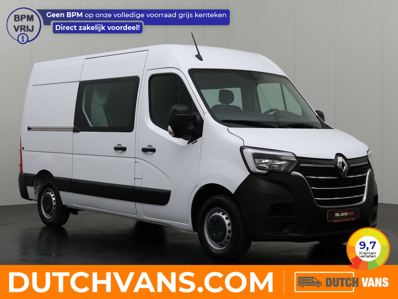Renault Master - 2.3DCi 150Pk L2H2 Dubbele Cabine | 7-Persoons | Multimedia | Betimmering | Cruise | Airco - AutoWereld.nl