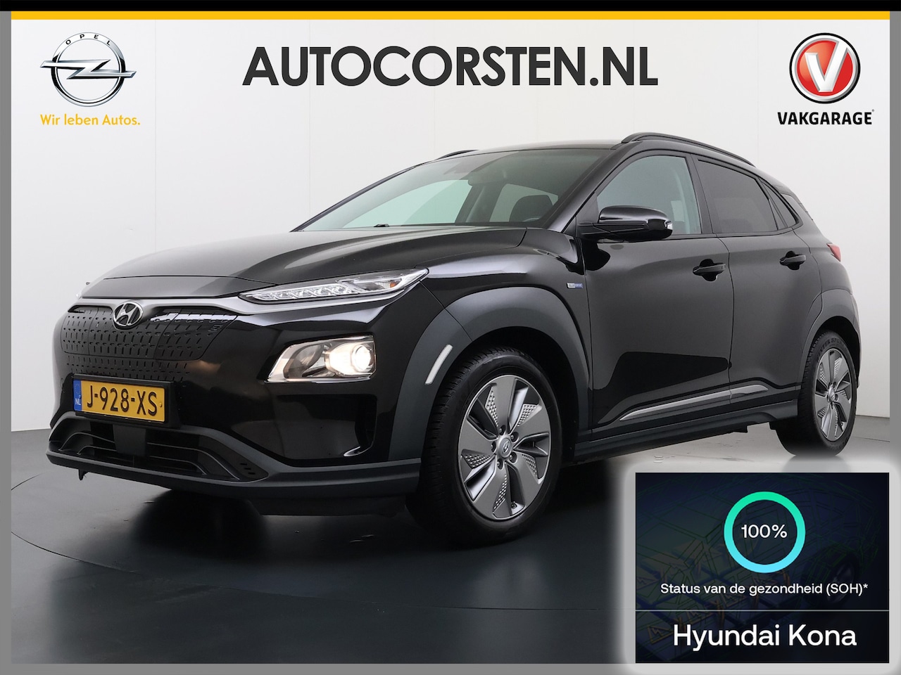 Hyundai Kona Electric - EV Fashion 64kWh SOH 100% Warmtepomp Head Up Display Adap.Cruise Navi Ecc Camera Apple Car - AutoWereld.nl