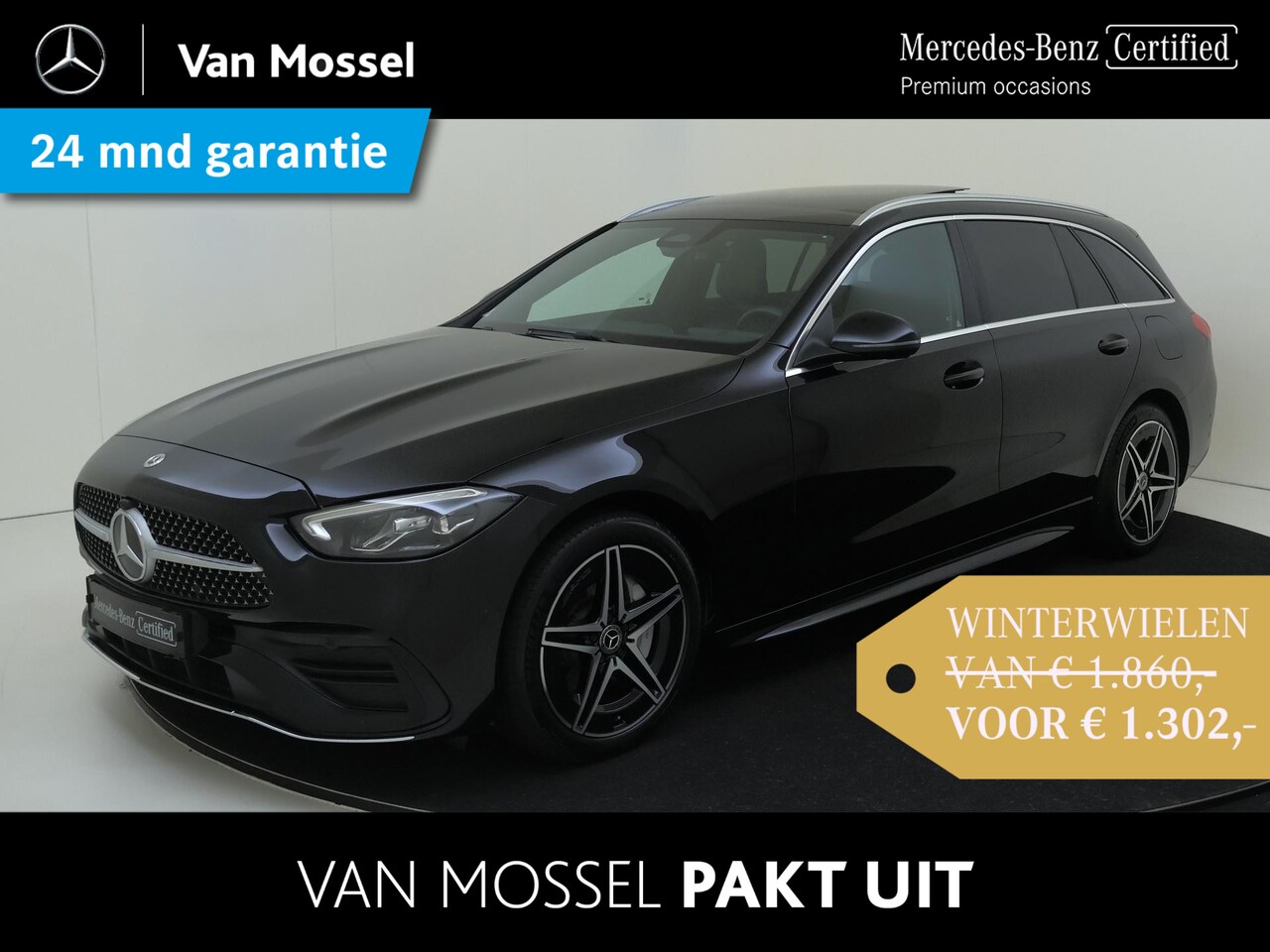 Mercedes-Benz C-klasse Estate - 300 e AMG Line Panoramadak / Privacy Glass / Parkeercamera / Artico Leder / Semi-Elektr. S - AutoWereld.nl