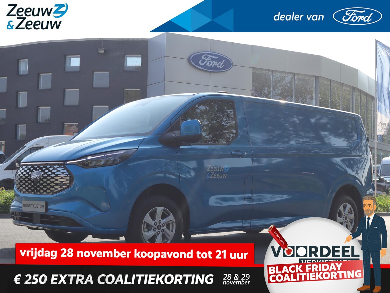 Ford E-Transit Cust. - 320 L2H1 Limited 65 kWh 218pk | Nieuw te bestellen | Proefritten mogelijk op aanvraag - AutoWereld.nl