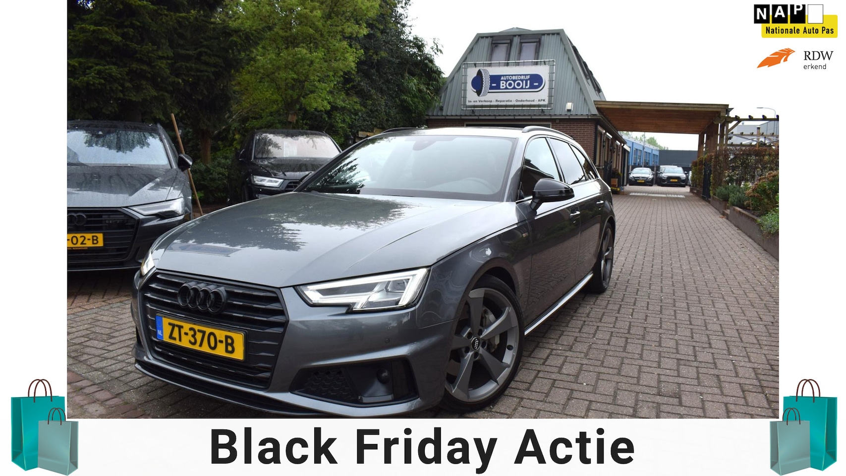 Audi A4 Avant - 45 TFSI Sport S line black edition 245 PK/ AUTOM/MHEV CRUISE NAVI AIRCO-ECC NL AUTO/LEDER/ - AutoWereld.nl