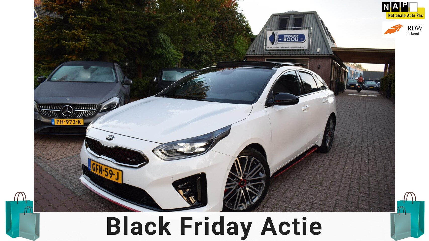 Kia Pro cee'd - 1.6 T-GDI GT 204 PK AUTOM PANO DAK/ADAP CRUISE/NAVI/AIRCO-ECC/PDC V+A/CAMERA/XENON/BLUETOO - AutoWereld.nl
