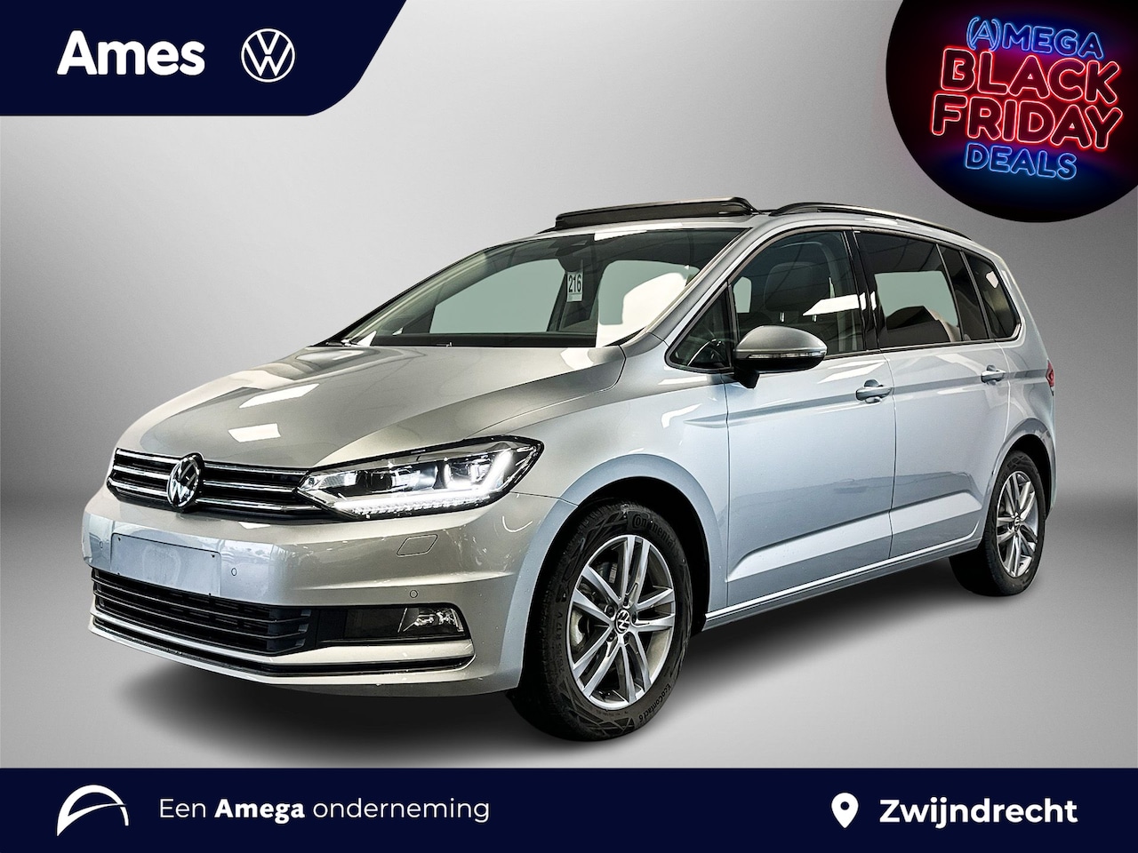 Volkswagen Touran - 1.5 150pk TSI Highline 7p Panoramaschuif-kanteldak | Navigatie 'Discover Media' | Koplampv - AutoWereld.nl