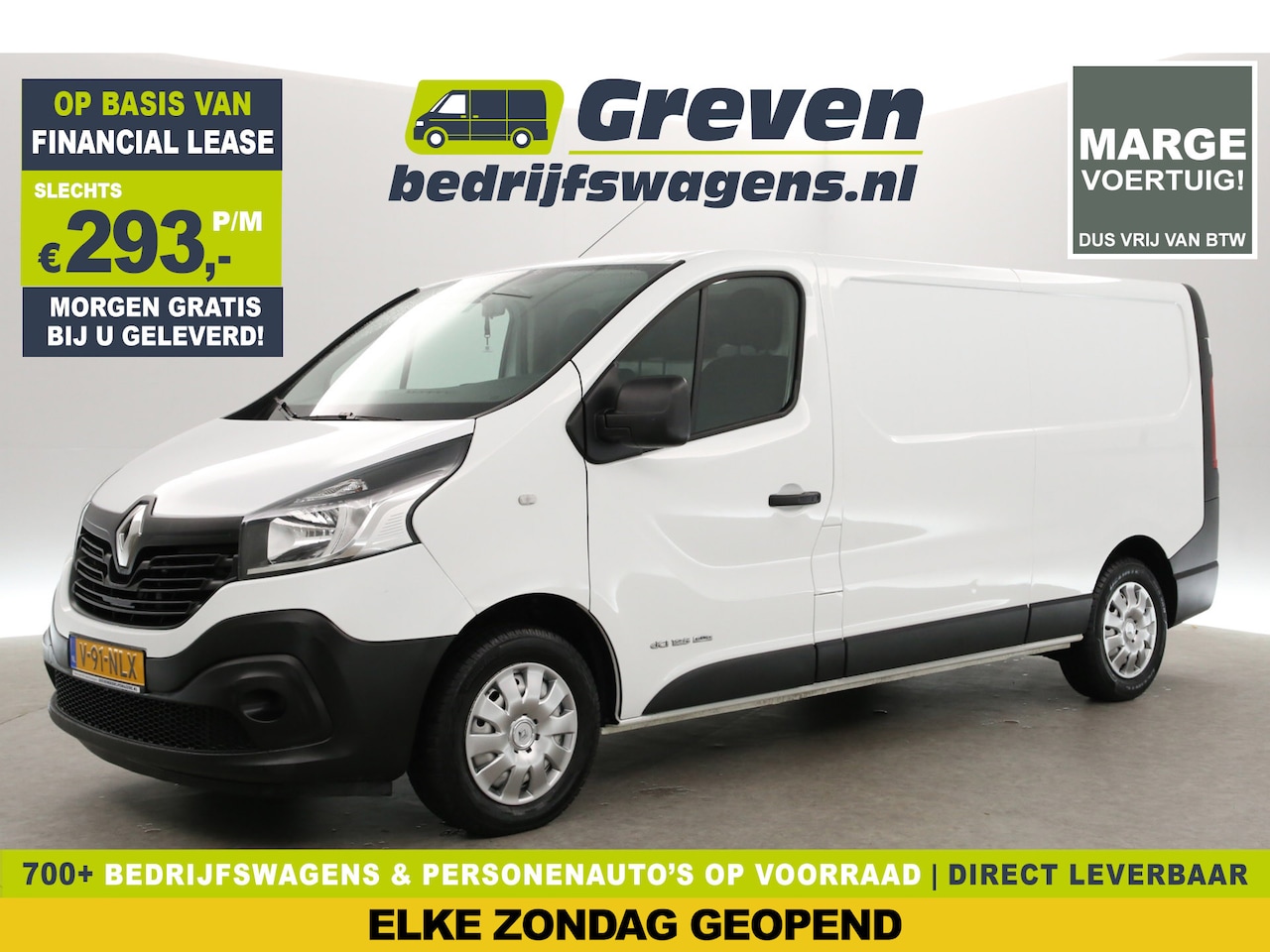 Renault Trafic - 1.6 dCi T29 L2H1 | MARGE | Airco | 3-Zits | Trekh. | Parkeersens. - AutoWereld.nl