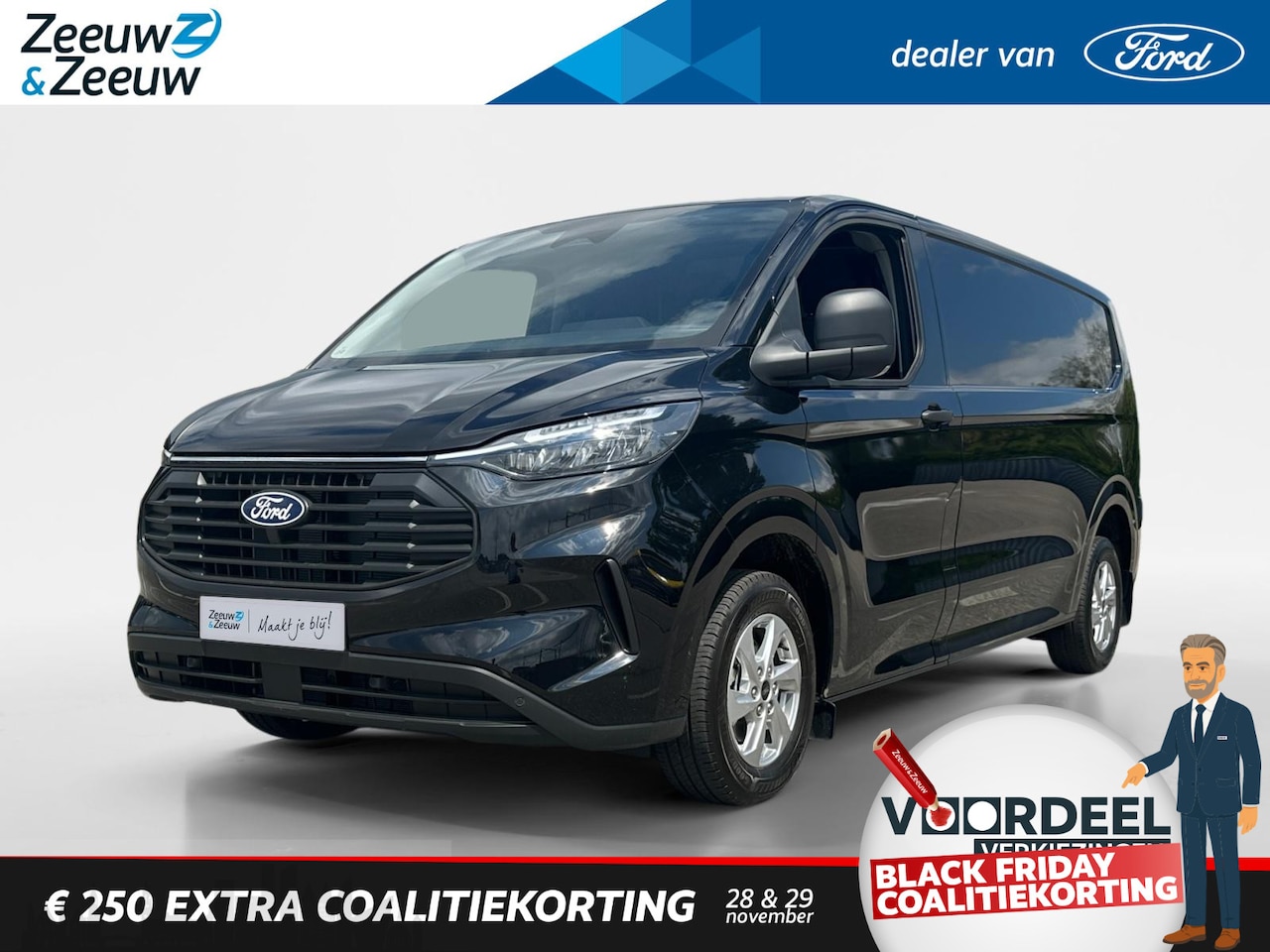 Ford Transit Custom - 320 2.0 TDCI L2H1 Trend 170Pk AWD | Voor en Achterwiel aandrijving | Automaat | Draadloos - AutoWereld.nl