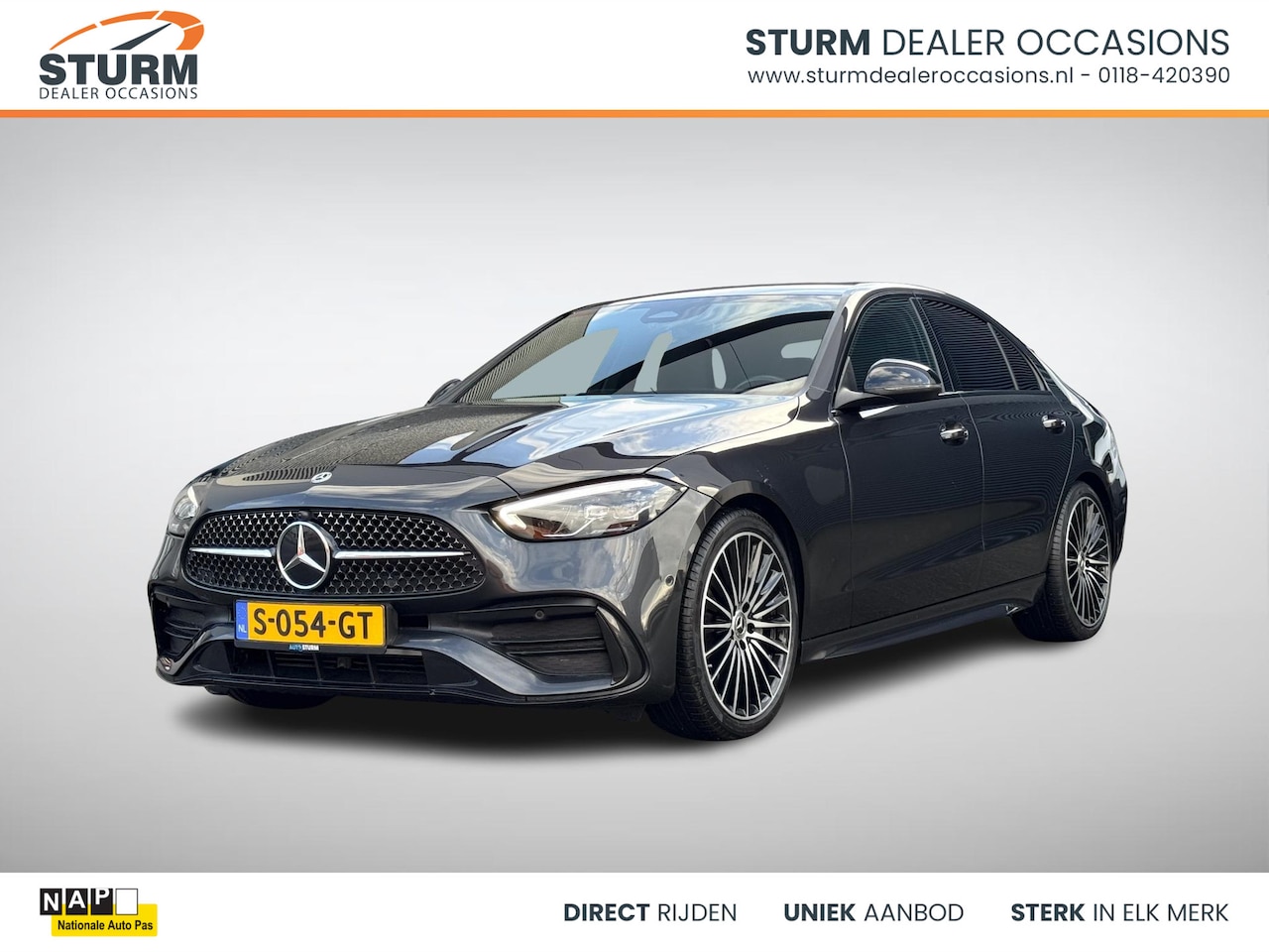 Mercedes-Benz C-klasse - 300 AMG Line NL-Auto, Uiktlapbare Trekhaak + Multispaakvelgen! - AutoWereld.nl