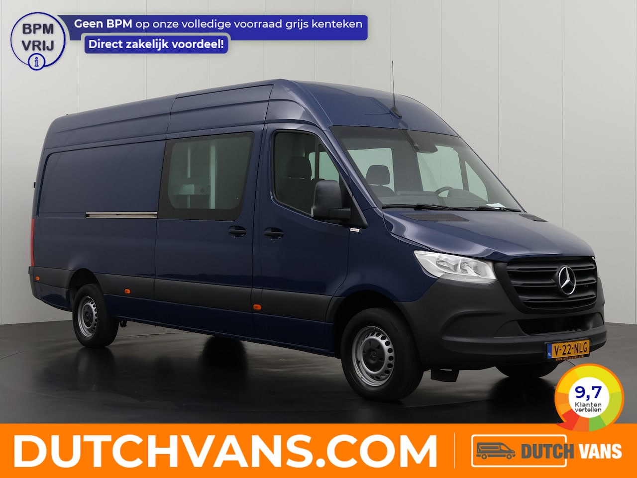 Mercedes-Benz Sprinter - 319CDI 3.0V6 L3H2 Maxi Dubbele Cabine | Airco | Cruise | 2800Kg Trekhaak - AutoWereld.nl